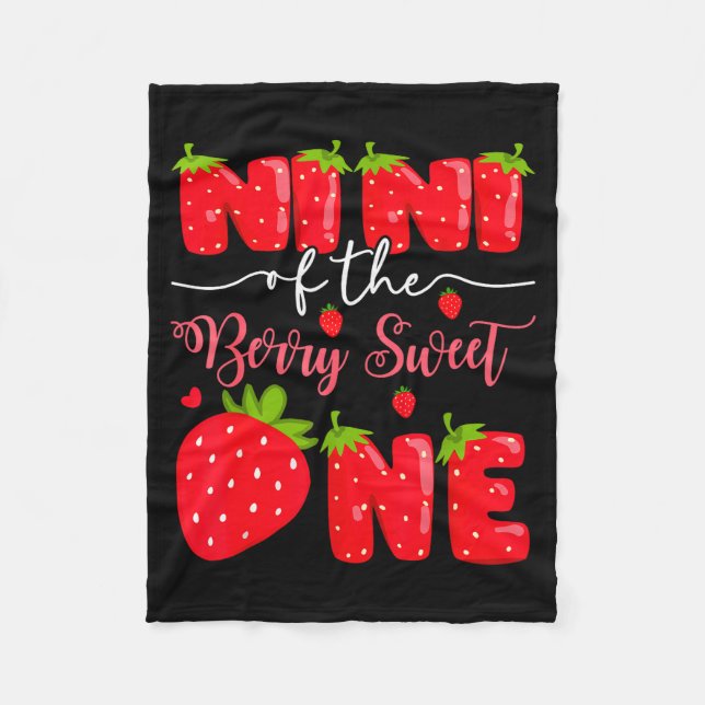 Nini Of The Berry Sweet One 1st Birthday Strawberr Fleecedecke (Vorderseite)