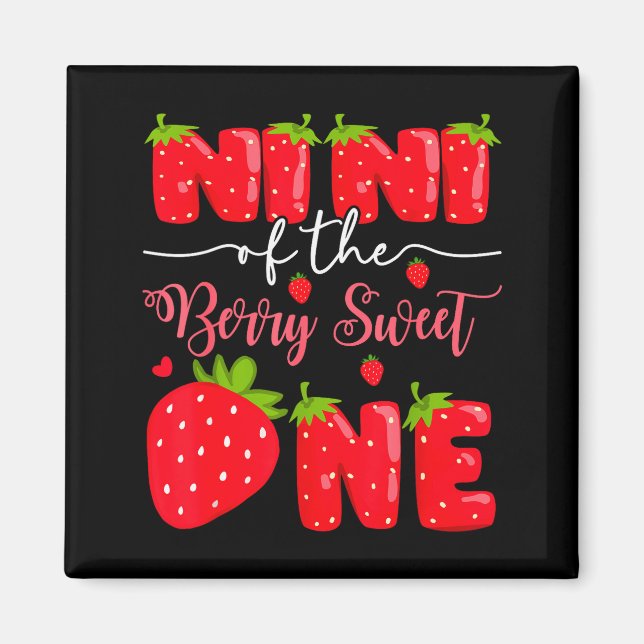 Nini Of The Berry Sweet One 1st Birthday Strawberr Magnet (Vorne)