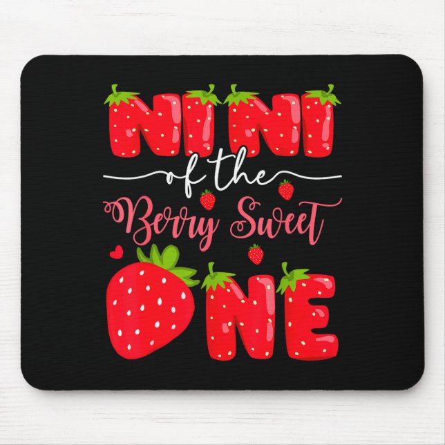 Nini Of The Berry Sweet One 1st Birthday Strawberr Mousepad (Vorne)