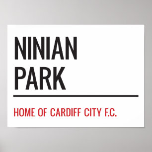Ninian Park Stadium Street Sign Poster