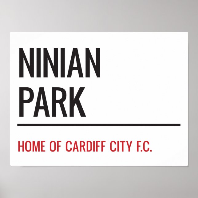 Ninian Park Stadium Street Sign Poster (Vorne)
