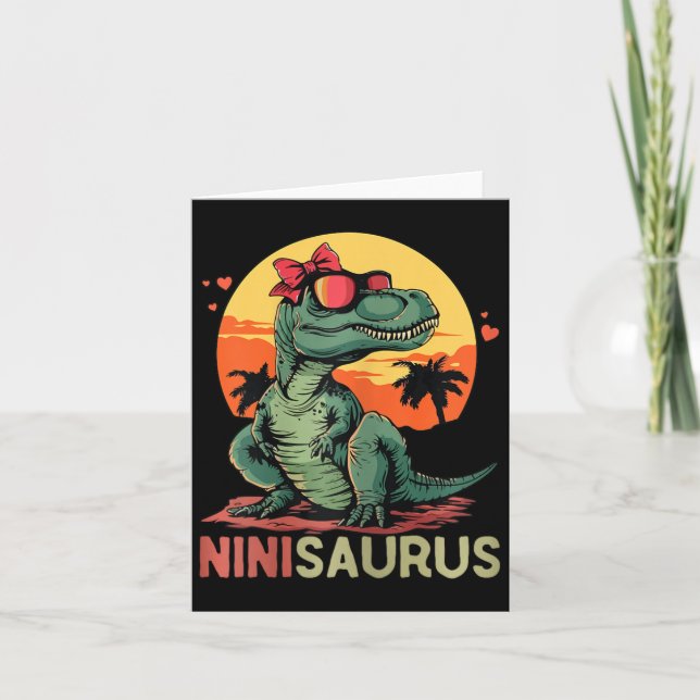 Ninisaurus Dino Dinosaur Nini-saurus T-rex Mutter' Karte (Vorderseite)