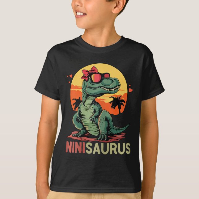 Ninisaurus Dino Dinosaur Nini-Saurus T-Rex Mutter T-Shirt (Vorderseite)