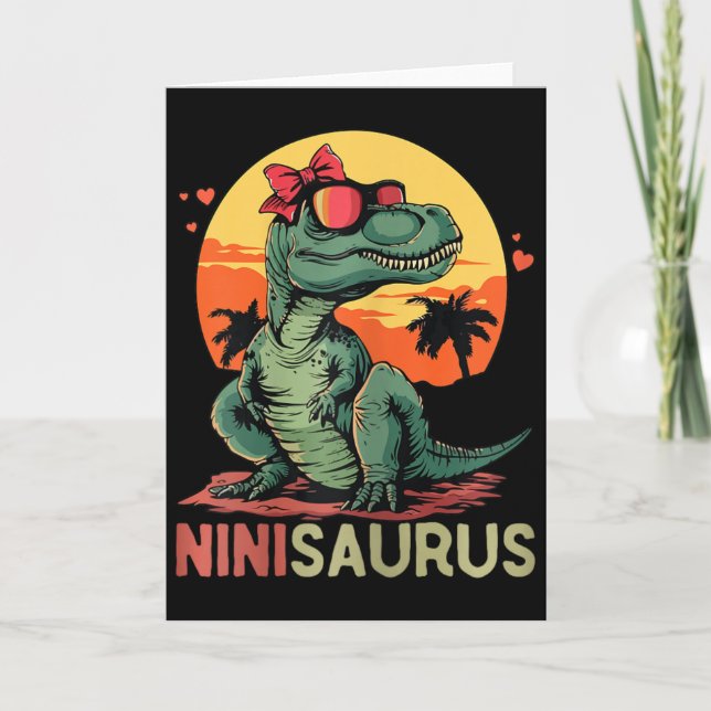 Ninisaurus Dino Dinosaurier Nini-Saurus T-Rex Mutt Karte (Vorderseite)