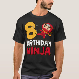 Ninja 8. Ninja-Kuchen-Astronautin Geburtstag  T-Shirt