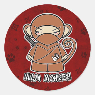 Ninja Affe! Im roten Aufkleber