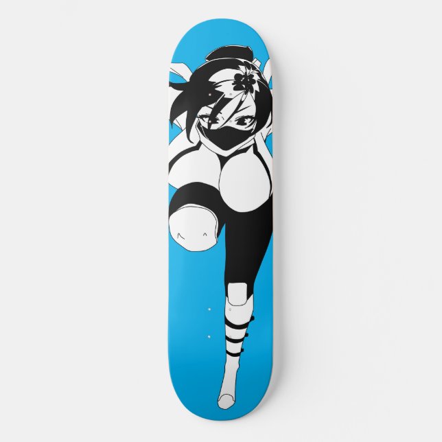 Ninja Anime Girl Skateboard Deck (Vorderseite)