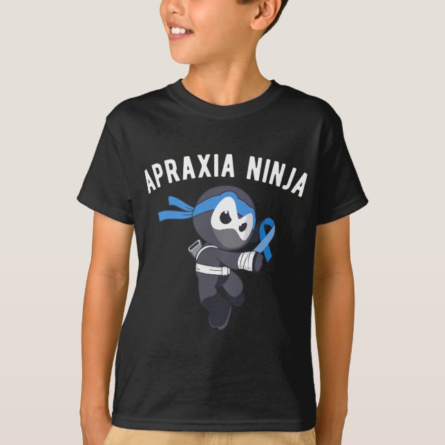 Ninja Apraxia Awareness Speech Disease Ninjutsu T-Shirt (Vorderseite)