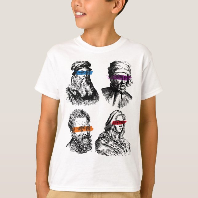 Ninja Artist Renaissance Michelangelo Leonardo Don T-Shirt (Vorderseite)