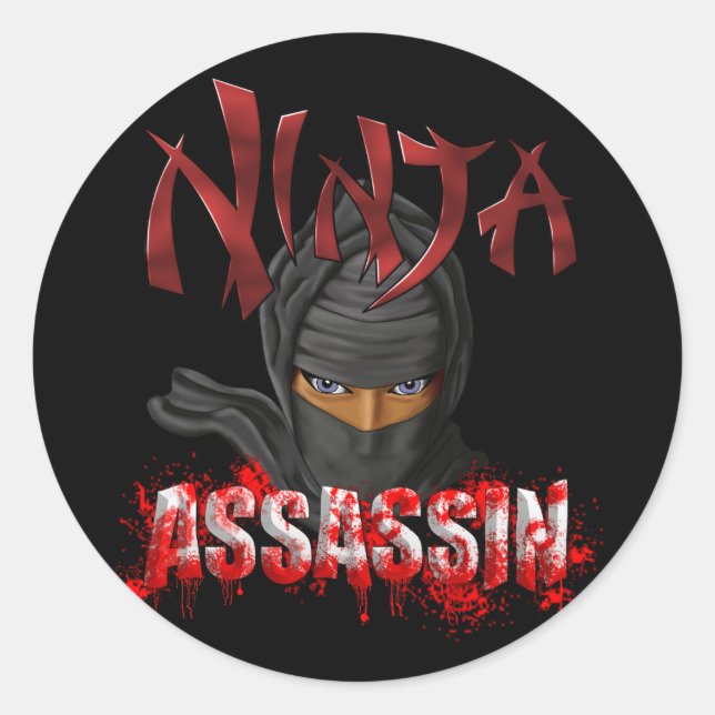 Ninja Assassin Runder Aufkleber (Vorderseite)