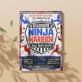 Ninja Athletic Warrior Geburtstagsparty Einladung