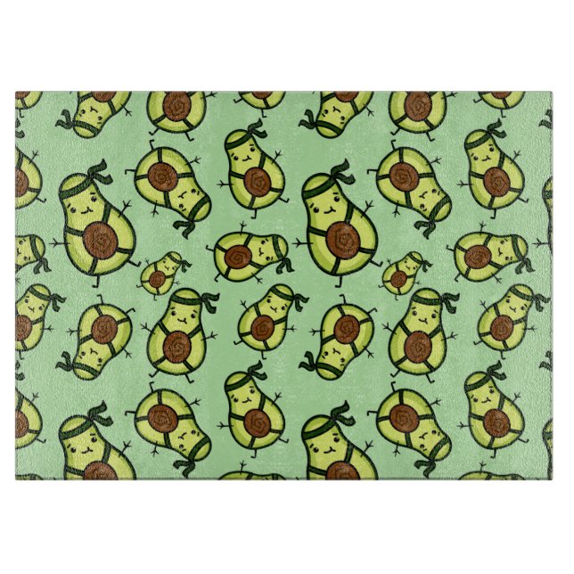 Ninja Avocado Pattern Schneidebrett (Vorderseite)