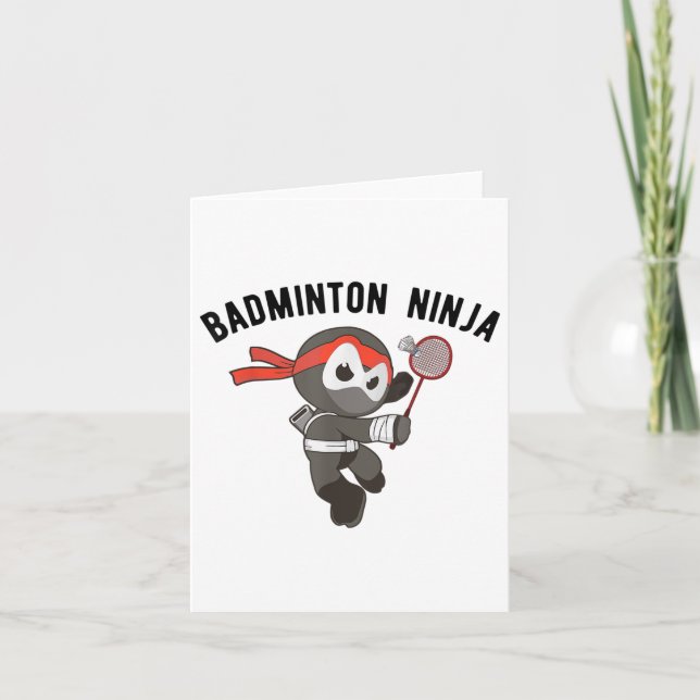 Ninja Badminton, Birdie Sport T-Shirt Apparel_1 Karte (Vorderseite)