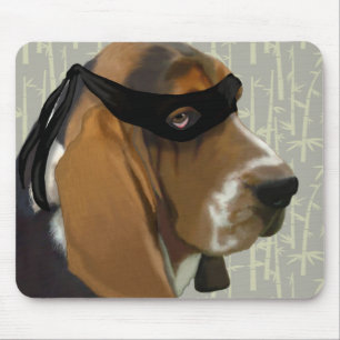 Ninja Basset Hound Dog Mousepad