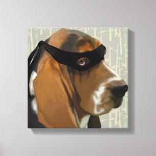 Ninja Basset Hound Hund Leinwanddruck