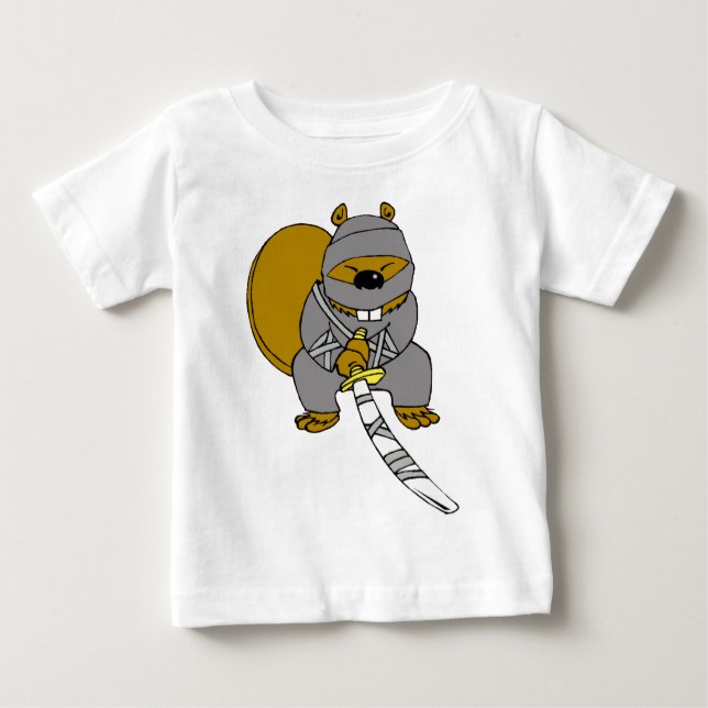 Ninja Beaver Baby T-shirt (Vorderseite)
