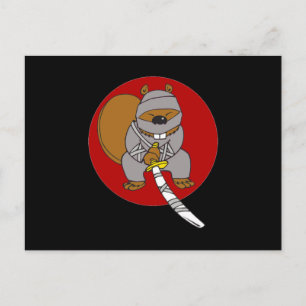 Ninja Beaver Postkarte