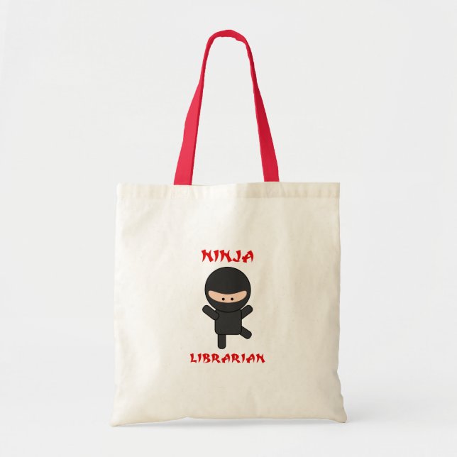 Ninja Bibliothekar (schlicht) Tragetasche (Vorne)