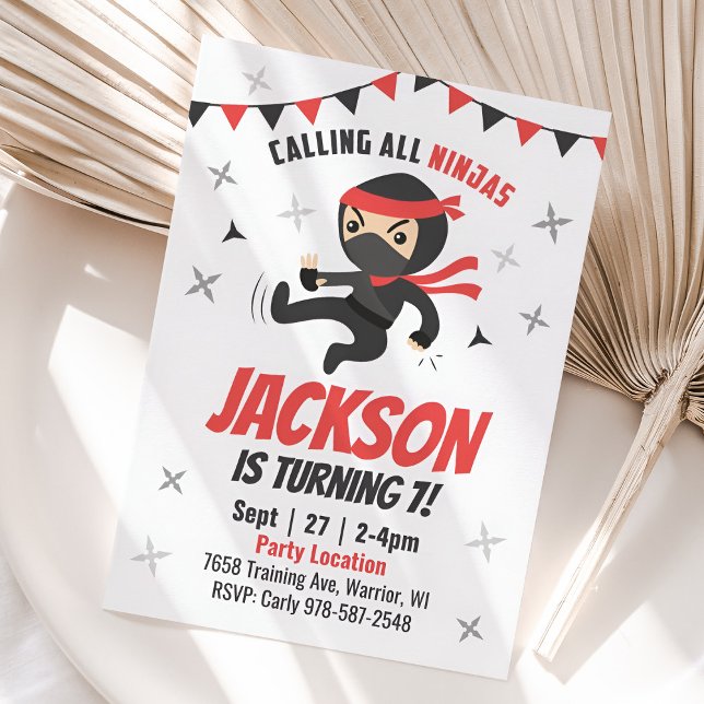Ninja Birthday Einladung (Ninja Birthday Invitation)