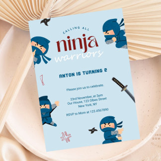 Ninja Birthday Einladung | Blue Ninja Party