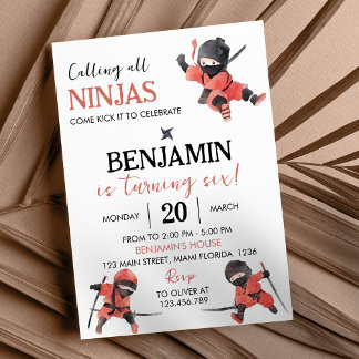 Ninja Birthday Einladung Ninja Party