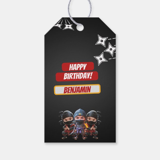 Ninja Birthday Geschenkanhänger (Vorderseite)