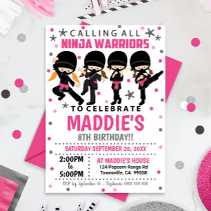 Ninja Birthday Invitation Girl Ninja Einladung