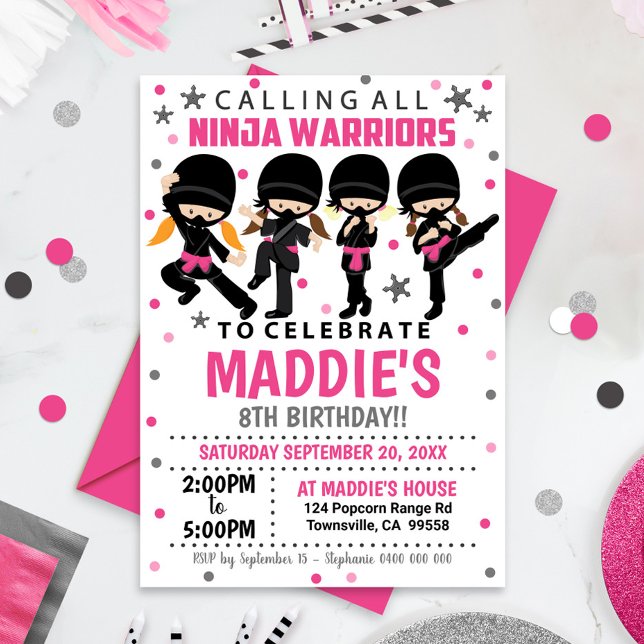 Ninja Birthday Invitation Girl Ninja Einladung (Von Creator hochgeladen)