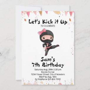 Ninja Birthday Invitation - Ninja Girl Party Einladung