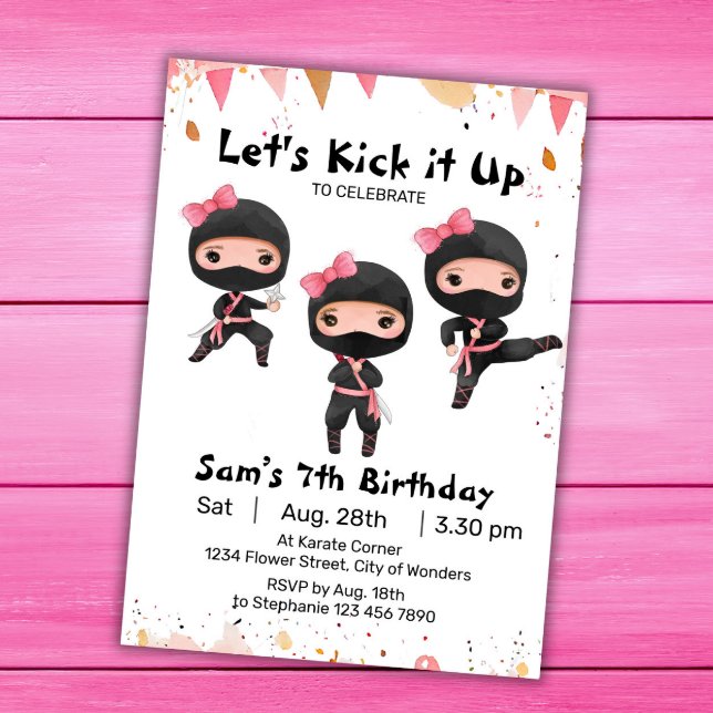 Ninja Birthday Invitation - Ninja Girl Party Einladung (Von Creator hochgeladen)
