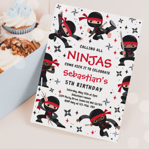 Ninja Birthday Karate Martial Arts Geburtstagspart Einladung