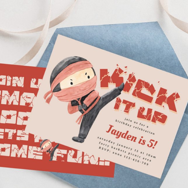 Ninja Birthday, Karate Martial Arts, haut sie auf Einladung (Von Creator hochgeladen)