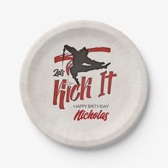 Ninja Birthday Pappteller (Vorderseite)