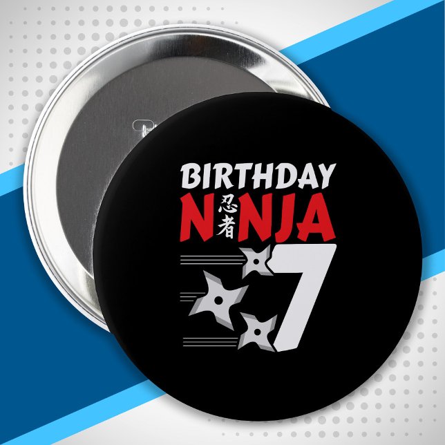 Ninja Birthday Party - Birthday Ninja 7 Button (Von Creator hochgeladen)