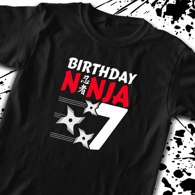 Ninja Birthday Party - Birthday Ninja 7 T-Shirt (Von Creator hochgeladen)