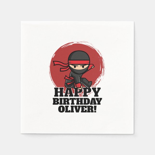 Ninja Birthday Party Serviette (Vorderseite)