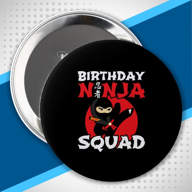 Ninja Birthday Party Theme - Birthday Ninja Squad Button (Von Creator hochgeladen)