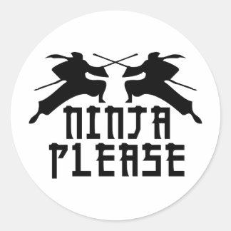Ninja Bitte! Runder Aufkleber