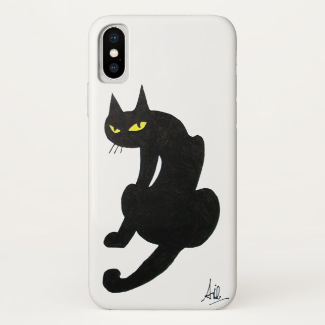 NINJA BLACK CAT White Case-Mate iPhone Hülle (Rückseite)