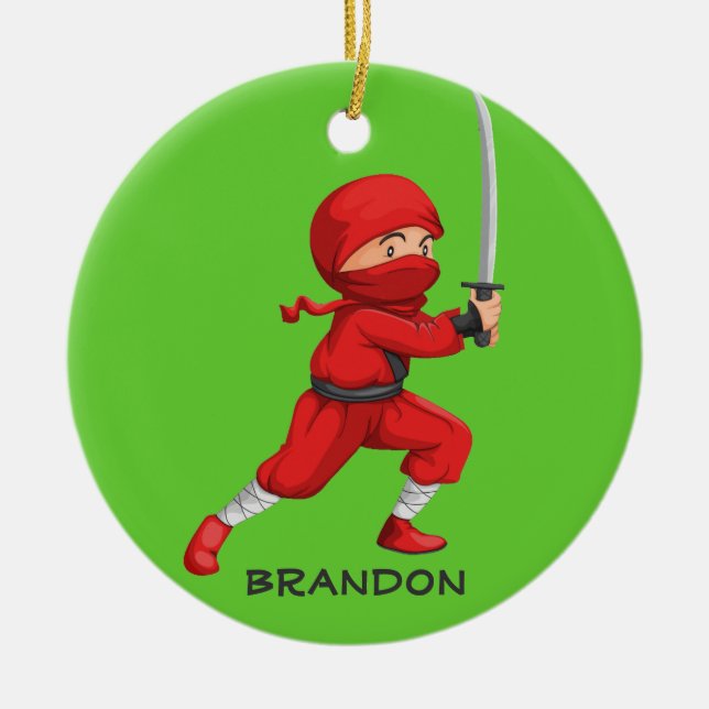 Ninja Boy Design Ornament (Vorne)