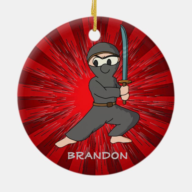 Ninja Boy Design Ornament (Hinten)