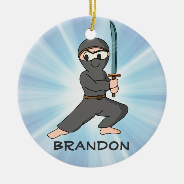 Ninja Boy Design Ornament (Vorne)