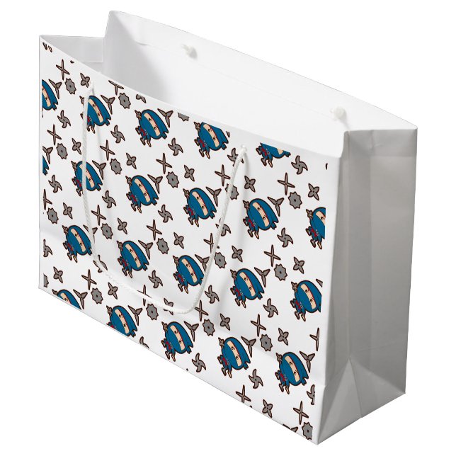 Ninja Boy Große Geschenktüte (Vorderseite Schrägansicht)