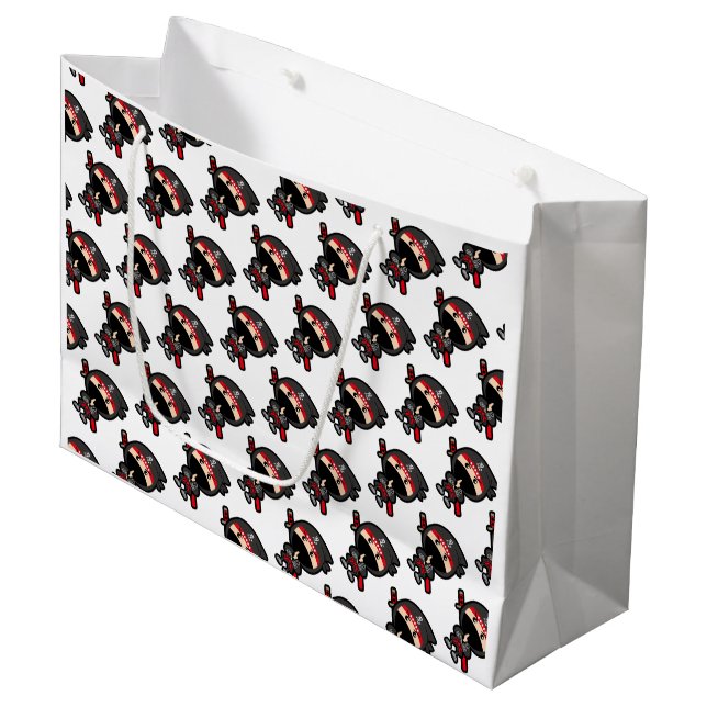 Ninja Boy Große Geschenktüte (Vorderseite Schrägansicht)
