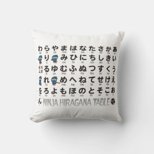 Ninja Boy Japanese Hiragana & Katakana Table Kissen