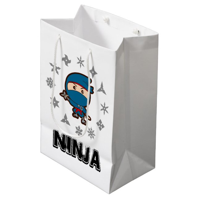 Ninja Boy Mittlere Geschenktüte (Vorderseite Schrägansicht)