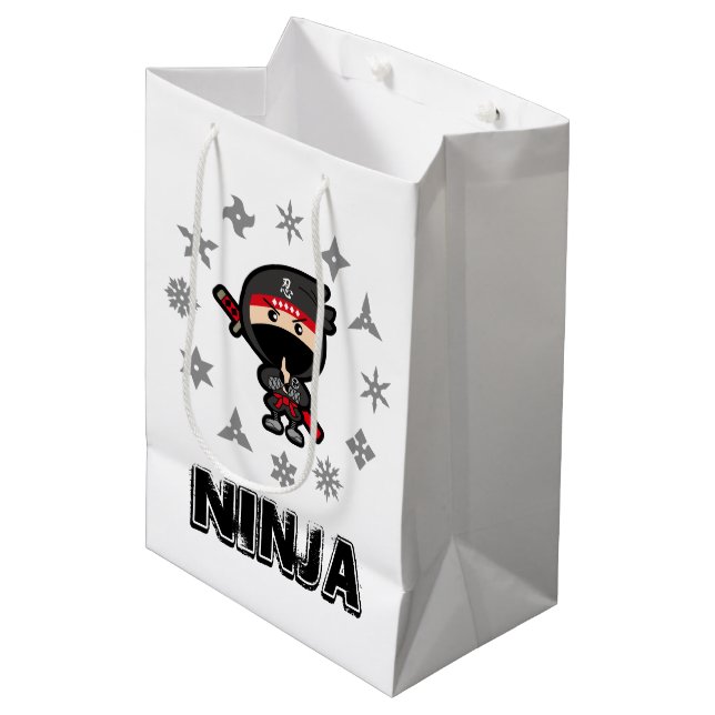 Ninja Boy Mittlere Geschenktüte (Vorderseite Schrägansicht)