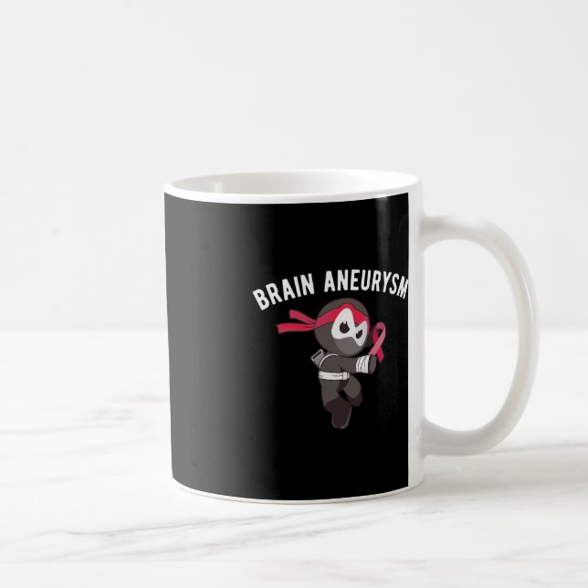 Ninja Brain Aneurysm Awareness Martial Arts Ninjut Kaffeetasse (Rechts)