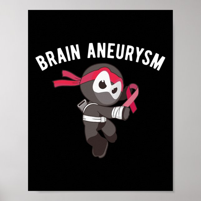 Ninja Brain Aneurysm Awareness Martial Arts Ninjut Poster (Vorne)