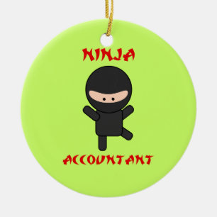 Ninja Buchhalter Keramik Ornament